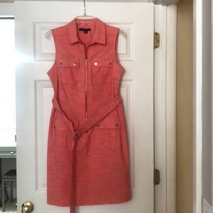 Belted sleeveless dress